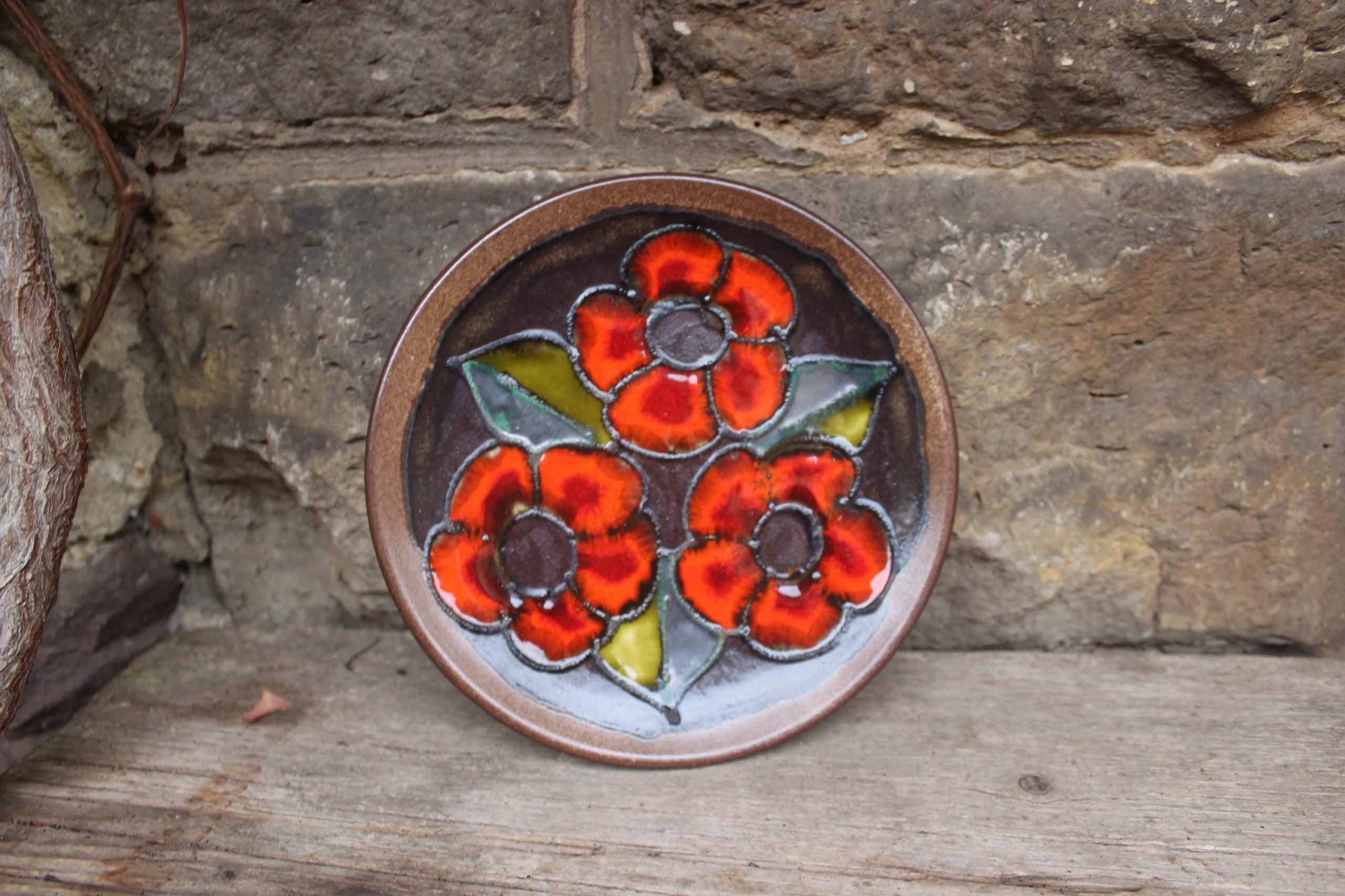 Red Flower Ceramic Decorative Plate