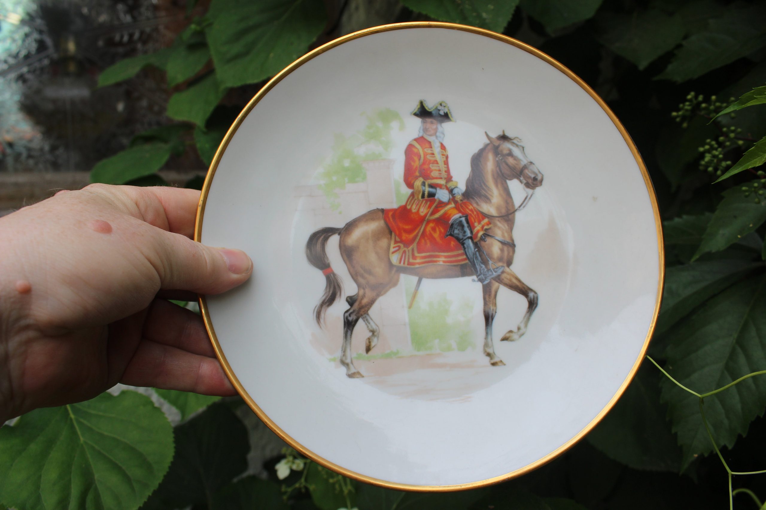 Vintage Equestrian Rider Porcelain Decorative Plate - View 3