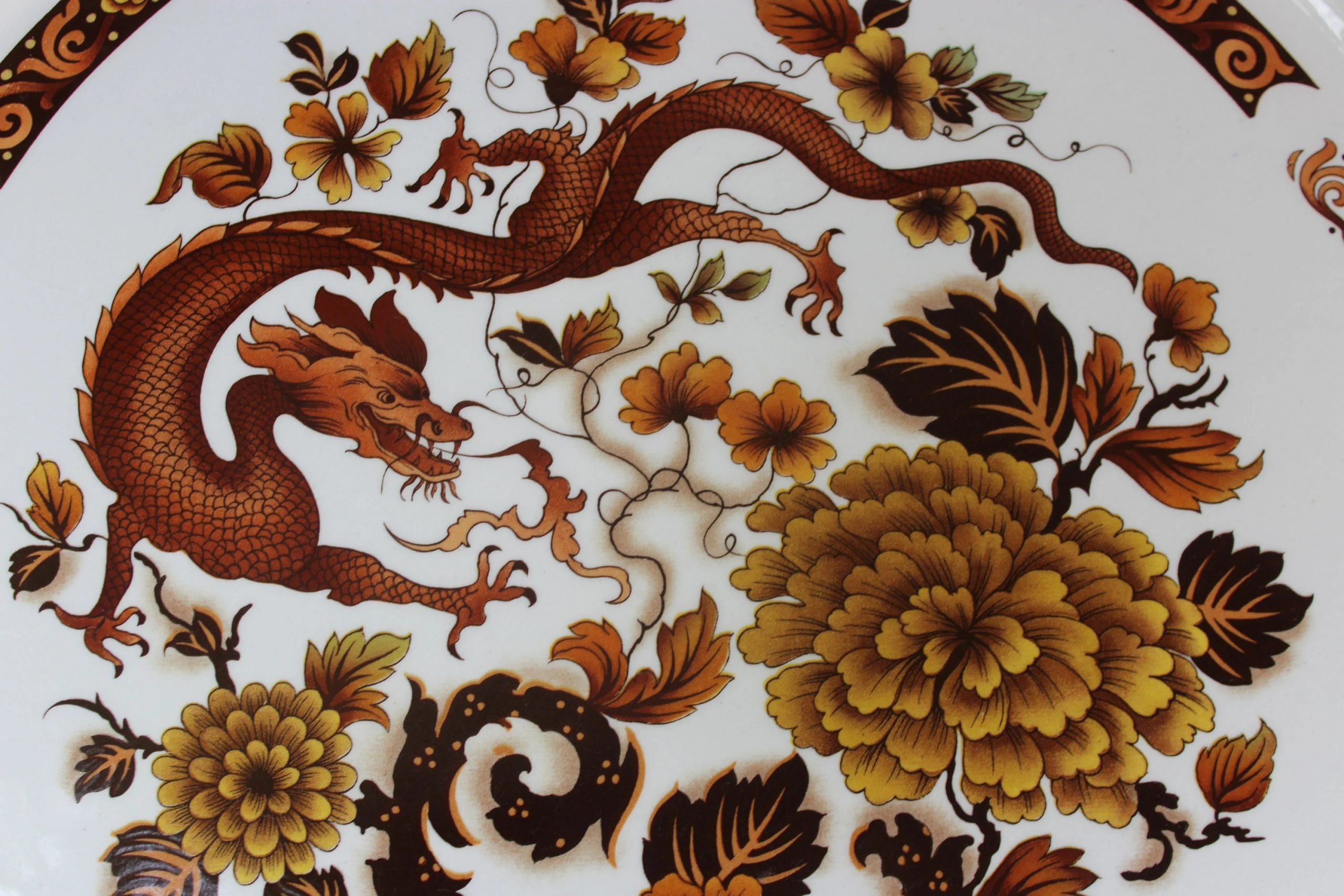Retro Dragon Pattern Ceramic Plate - View 3